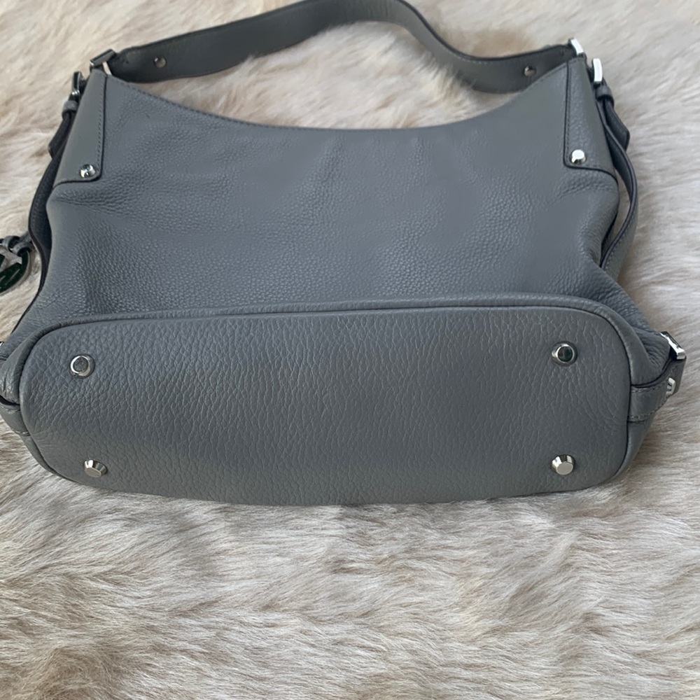 Michael Kors Gray Pebbled Leather Shoulder Bag - Picture 4 of 14